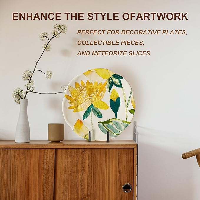 Hoewina 10 Pack 6 Inch Plate Stands for Display, Plate Holder Display Stands, Metal Frame holder stand for Book, Picture, Decorative Plate, Photo and Platter, Tabletop Art