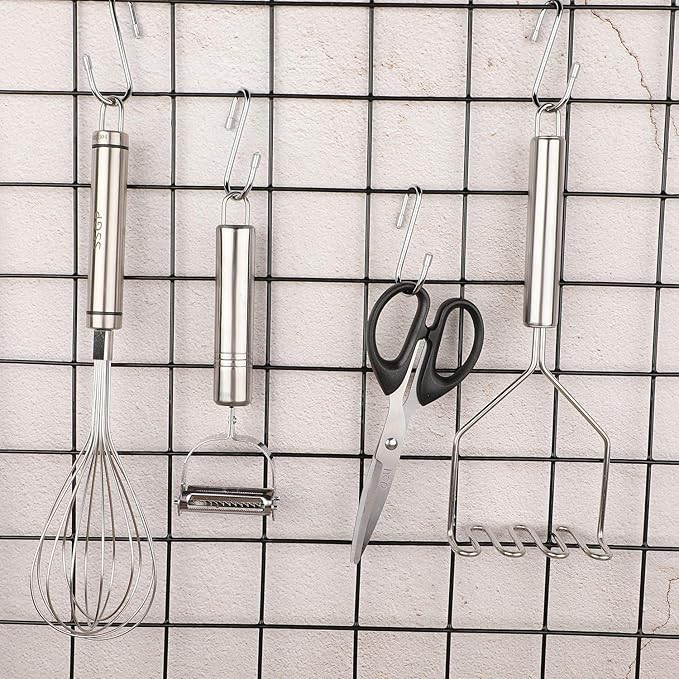 Hotop 36 Pcs Silver S Hooks for Hanging 2.4 Inch Heavy Duty S Shaped Hook Rack Metal Non Slip Hanger for Christmas Tree Stocking Kitchen Pot Utensils Closet Wire Bathroom Bedroom Pan Bag Towel Plant