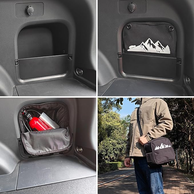 Trunk Upgrade, Trunk Organizer Pocket Bag, Trunk Cubby Storage bag,Cargo side pocket For Toyota Rav4 2025 2024 2023 2022 2021 2020 2019 Black, 1 pc Multifunction Backpack