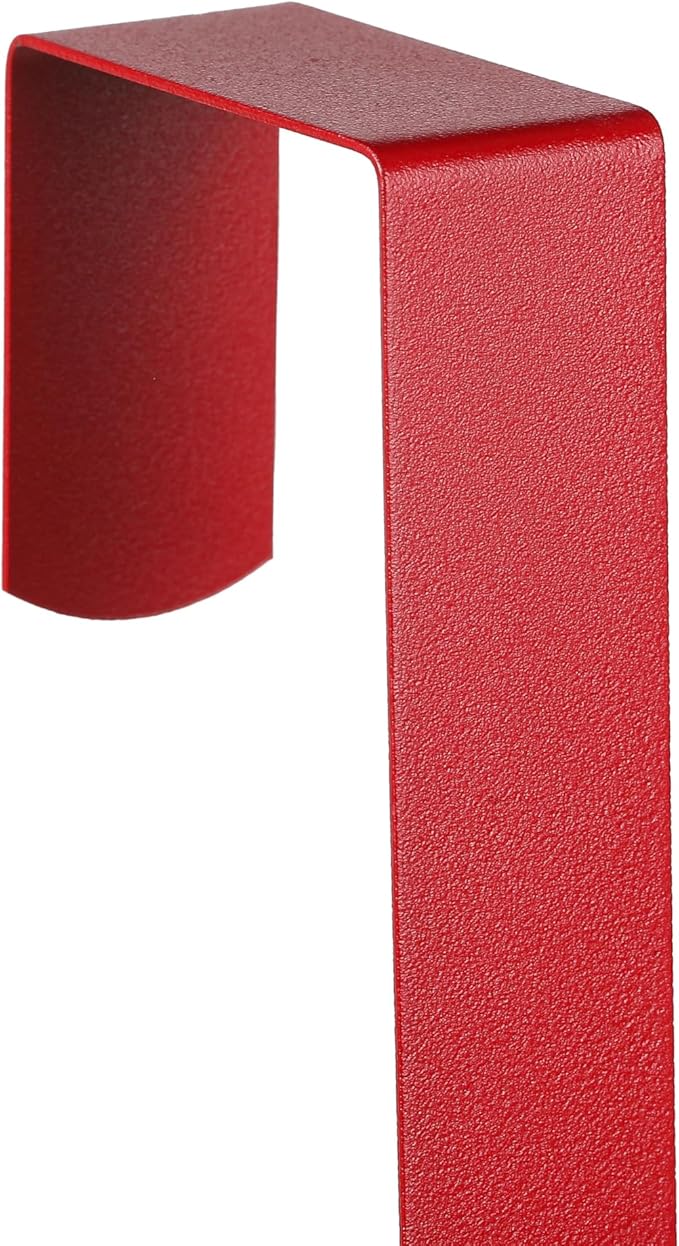 Sattiyrch 12" Wreath Hanger for Front Door,Steel Over The Door Hanger Hook,Wreath Door Hanger (Red,2)
