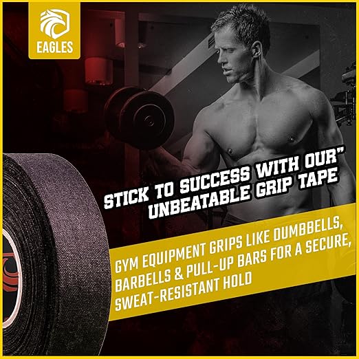 Hockey Tape Multipurpose Cloth Tape Roll for Lacrosse Baseball & Softball Bats, Rackets, Pullup Bars, Gardening Tools, Easy Tear Over Grip - Multi Sport Handle Tape - Sports Gift (Black & White)