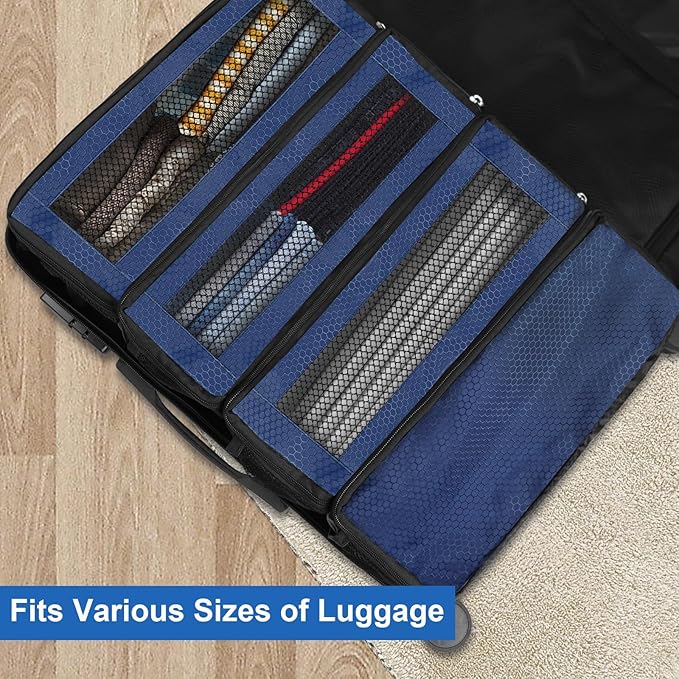 Olosar Suitcase Organizer, Travel Luggage Organizer Portable Hanging Travel Shelves Collapsible Hanging Packing Cubes for Carry on Suitcase