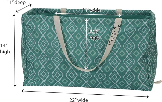 Household Essentials Teal Diamond Krush Container All-Purpose Utility Tote