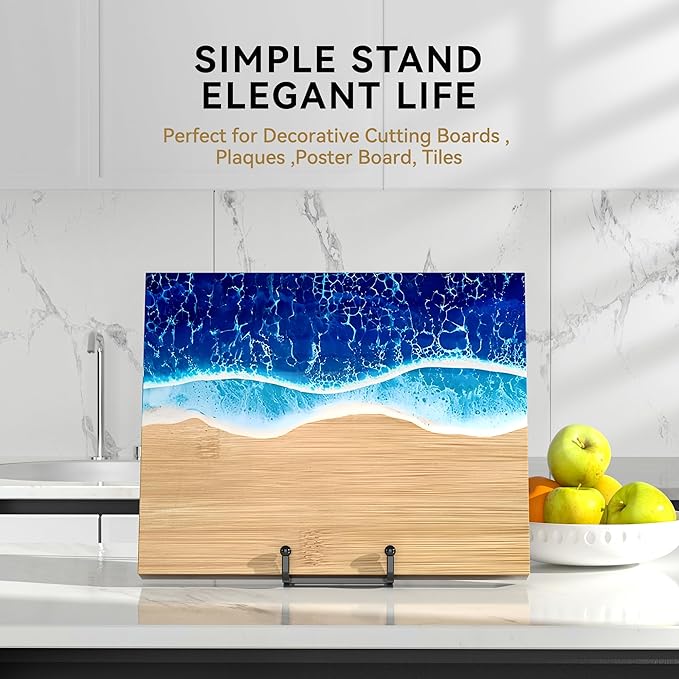 IPAME 12 Inch Large Plate Stands for Display - Metal Picture Frame Easel Stands for Plates, Books, Platters, Plaques, Decor (2 Pack)