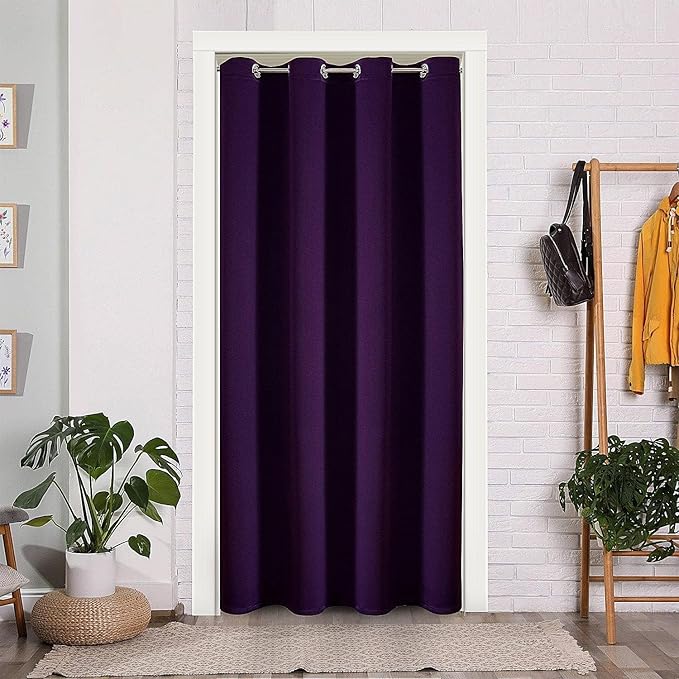 ChrisDowa Grommet Blackout Curtains for Bedroom - Thermal Insulated Room Darkening Curtains for Living Room (1 Panel Set, Royal Purple, 52W x 95L)