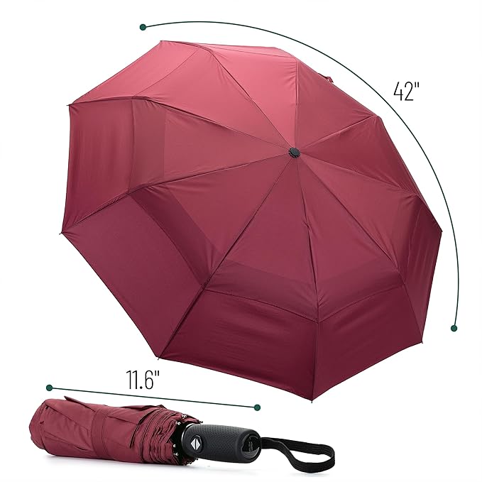Mr. Pen- Windproof Travel Umbrella, Small Water-Resistant Automatic Folding Umbrella for Rain and Sun, Light, Compact and Portable for Women & Men, Fits Car & Backpack