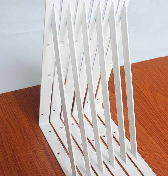 20 Pack L14 x H 10" White Heavy Duty Shelf Brackets with Screws Metal Shelf Brackets Shelf Support Angle Brackets for Shelves L Brackets Heavy Duty Floating Shelf