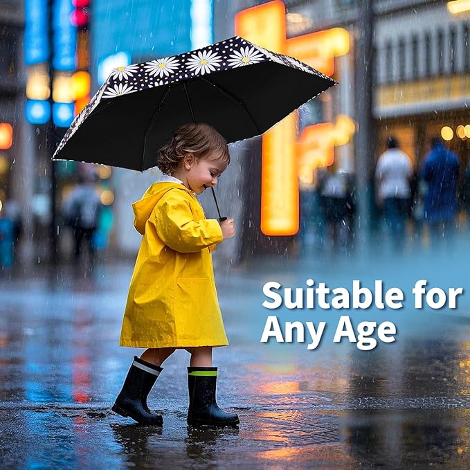 Yoobure Small Mini Umbrella with Case Light Compact Design Perfect for Travel Lightweight Portable Parasol Outdoor Sun&Rain Umbrellas