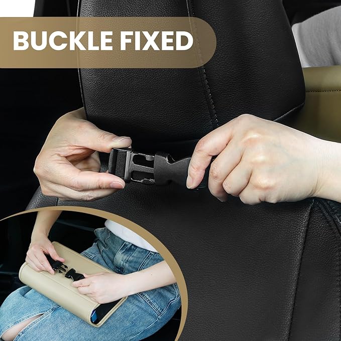 WHHMK Tissue Box Cover - Premium PU Leather Backseat Napkin Organizer, Extra Large Tissue Box Storage Fits for 100-150 Regular Size Tissues, Grey (2 Packs)