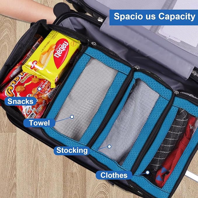 Olosar Suitcase Organizer, Travel Luggage Organizer Portable Hanging Travel Shelves Collapsible Hanging Packing Cubes for Carry on Suitcase
