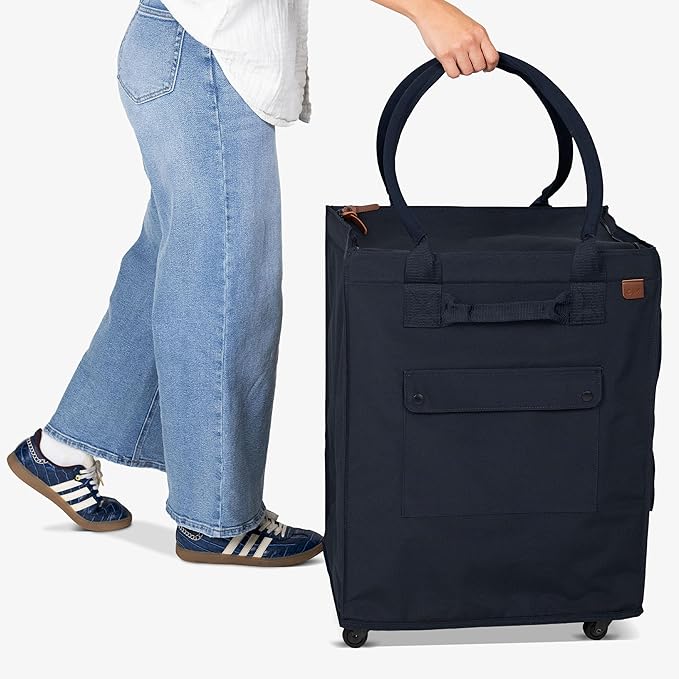 CleverMade Hauler Rolling Tote Bag, 90L Collapsible Portable Shopping Cart with Wheels for Groceries, Laundry, Organization