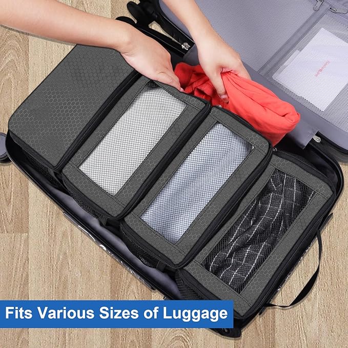 Olosar Suitcase Organizer, Travel Luggage Organizer Portable Hanging Travel Shelves Collapsible Hanging Packing Cubes for Carry on Suitcase