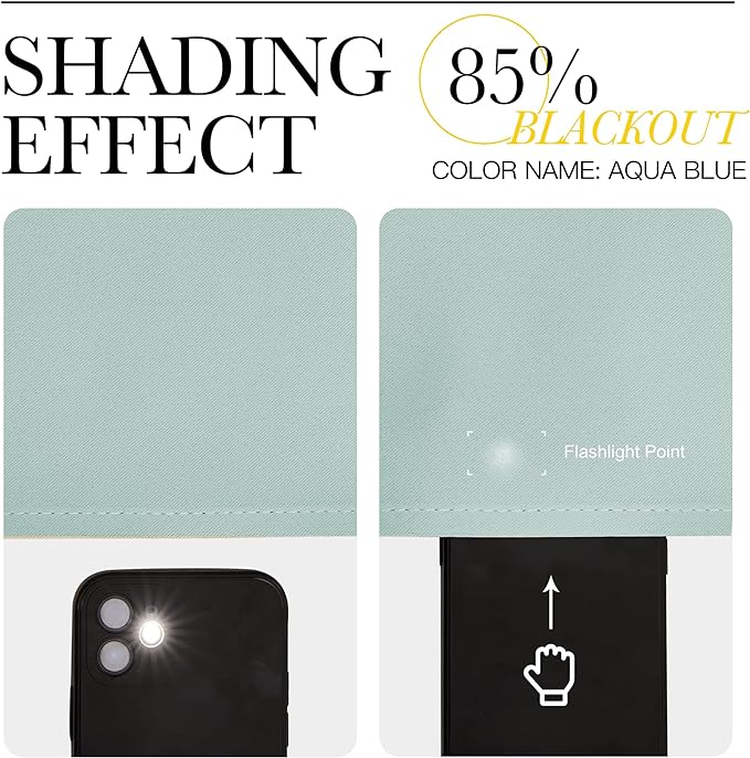 NICETOWN Bedroom Blackout Curtain Panel - (120 inches by 90 inch, Aqua Blue, 1 PC) Energy Saving Thermal Insulated Grommet Blackout Drapery for Patio, Room Divider Curtain