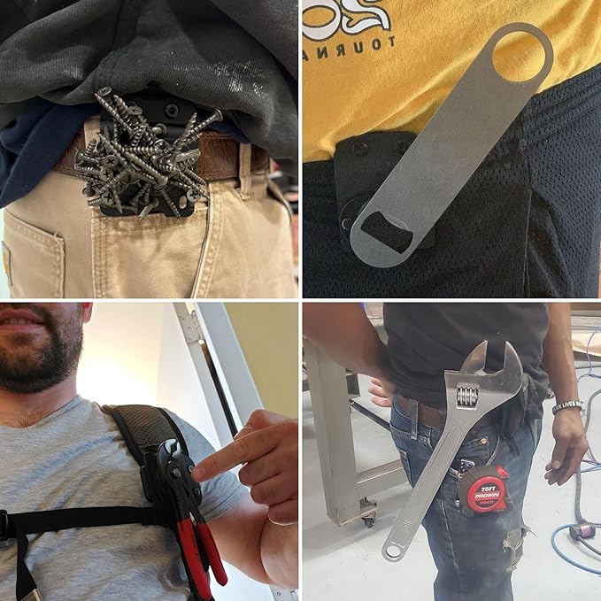MagMaster | Magnetic Tool Holder - Strong Clip-On Belt Magnet Holster for Screws, Nails, Hammer, Sockets, Pliers, Screw Driver, Trowel, Drill Bit, Wrench, or Any Magnetic Tools and Hardware