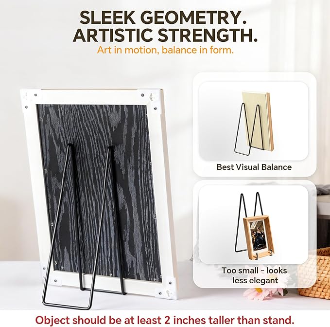 Artliving Metal Plate Stands for Display - 12-Inch Tabletop Holder for Large Heavy Plates, Signs, Plaques, Decorative Canvas Art - Black Iron Display Easels - 2 Pack