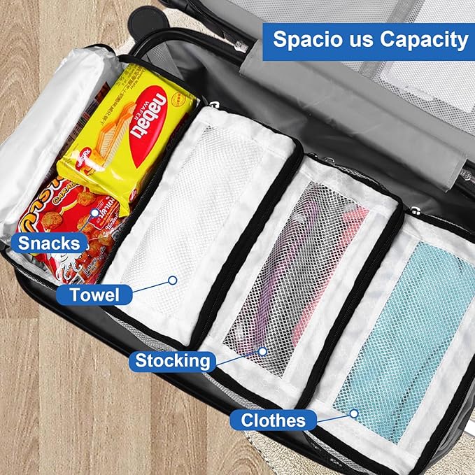 Olosar Suitcase Organizer, Travel Luggage Organizer Portable Hanging Travel Shelves Collapsible Hanging Packing Cubes for Carry on Suitcase