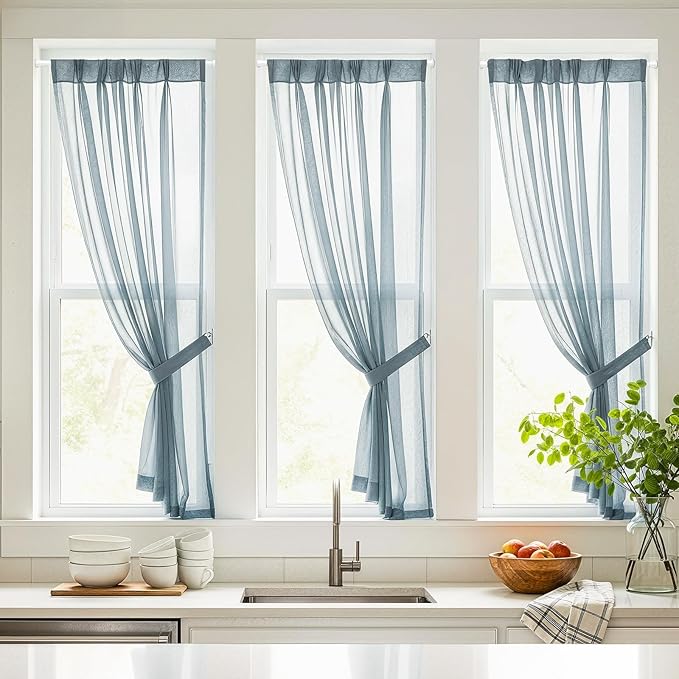 2 Pack White Spring Tension Curtain Rods 12-19 Inches, Spring Loaded Curtain Rods No Drilling, Adjustable Small Tension Rod for Windows, Kitchen, Doorway, Bathroom, Closet