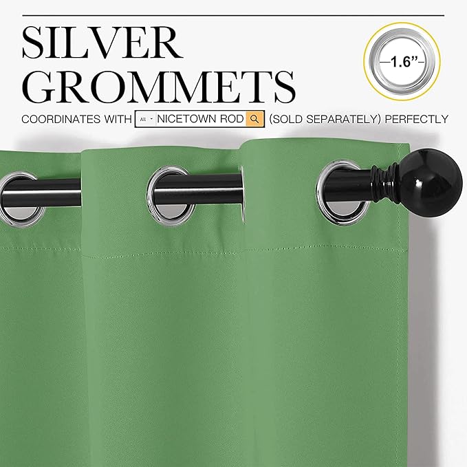 NICETOWN Blackout Wide Blinds for Sliding Door, Forest Green, W70 x L72, 1 Panel, Insulated Noise Reduction Drapes, Privacy Vertical Curtain for Living Room&Bedroom