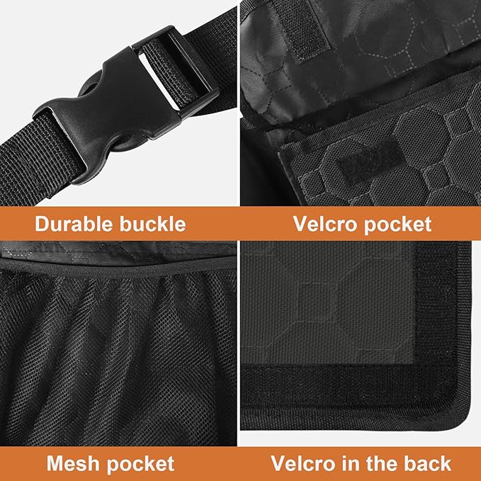 esouler Car Trunk Organizer, Super Capacity Backseat Car Organizer for SUV/Truck/MPV(42"*18"), Hanging Car Storage Organizer with 8 Pocekts, Car Accessories for Women and Men- Black