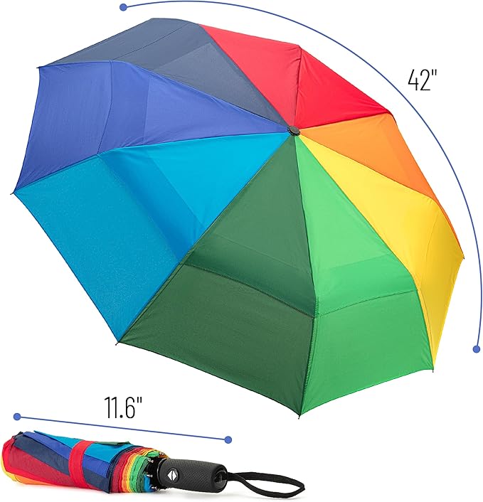 Mr. Pen- Windproof Travel Umbrella, Small Water-Resistant Automatic Folding Umbrella for Rain and Sun, Light, Compact and Portable for Women & Men, Fits Car & Backpack