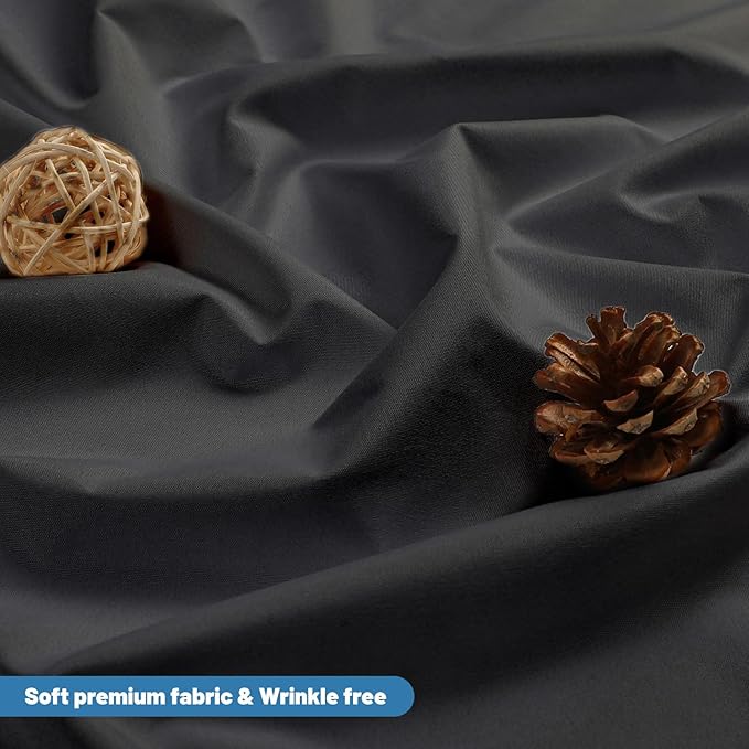 1 Pack Water-Repellent Fabric Shower Curtain Liner - Hotel Quality Machine Washable, 3 Heavy-Duty Magnets with Rustproof Grommets & Weighted Hem, Standard Size 72x66in Black