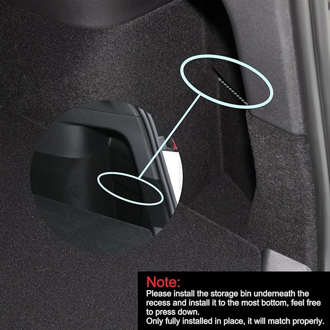 LUCKEASY 2PCS Trunk Storage Box for Tesla Model Y 2021-2024 5 Seat (Not Fit 2025+ Juniper) TPE Trunk Organizer Bins With Lids Trash Cans Accessories Interior Black