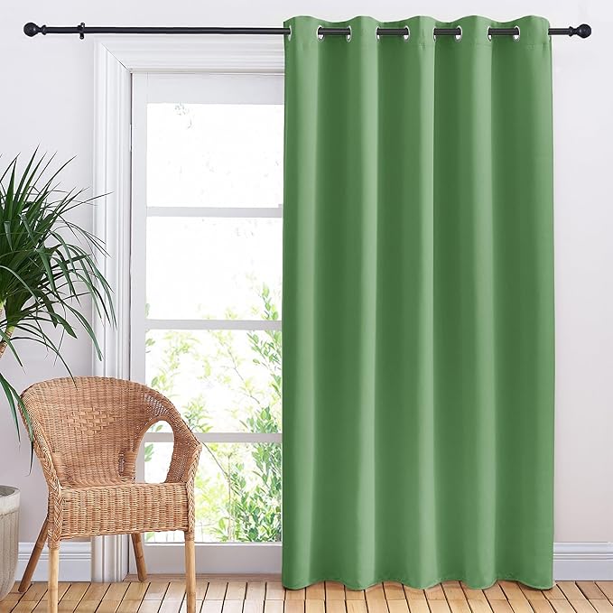 NICETOWN Bedroom Blackout Curtain Panel, 1 Panel, 70 x 84 inch, Forest Green, Privacy Window Thermal Insulated Blackout Drape/Drapery for Loft, Guestroom
