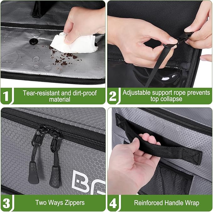 Golf Trunk Organizer, Waterproof Car Golf Locker with Separate Ventilated Compartment for 2 Pair Shoes, Golf Storage for Balls, Tees, Cap, Clothes, Gloves, Accessories, Gifts for Men, Women