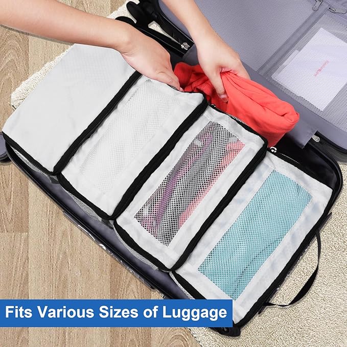 Olosar Suitcase Organizer, Travel Luggage Organizer Portable Hanging Travel Shelves Collapsible Hanging Packing Cubes for Carry on Suitcase