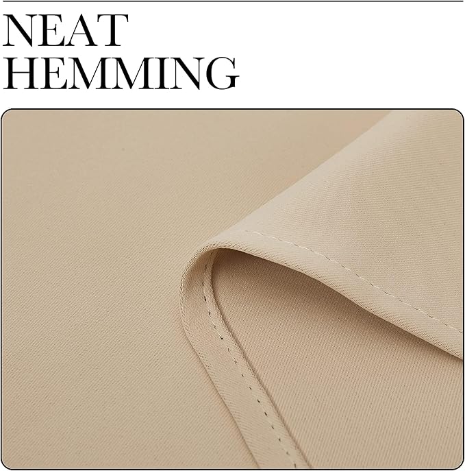 NICETOWN Room Darkening Blind Shade for Kids Bedroom, Biscotti Beige, Single Panel, 34 x 72 inch, Triple Weave Home Decoration Light Blocking Solid Ring Top Curtain/Drape for Small Window