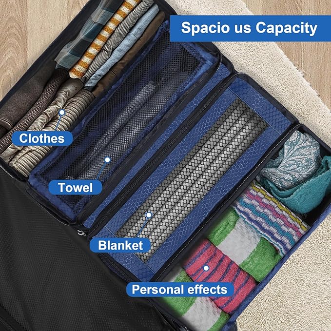 Olosar Suitcase Organizer, Travel Luggage Organizer Portable Hanging Travel Shelves Collapsible Hanging Packing Cubes for Carry on Suitcase