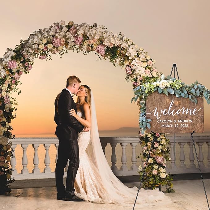RRFTOK Easel Stand for Display, 63'' Instant for Sign Art and Crafts Portable Ground Easels for Wedding Banner and Poster Display Stand - Metal Tripod with Portable Bag.Black