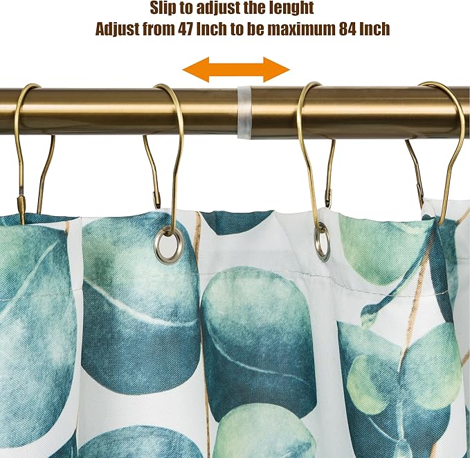 Artiwell Heavy Duty Shower Rod, Adjustable Shower Curtain Rod, Expandable 47-84 Inch, Permanent Mount Shower Rod, Never Rust Stainless Steel for Window Curtain and Closet, Champagne Bronze
