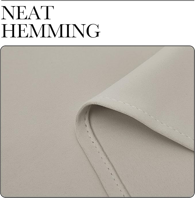 NICETOWN Room Darkening Window Treatment Curtain, Natural, Single Panel, 42 by 45, Energy Smart Thermal Insulated Block Out Sunlight Shade & Blind for Bedroom with Grommet Ring Top