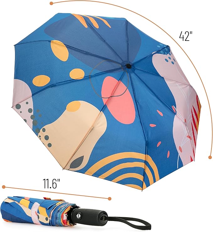 Mr. Pen- Windproof Travel Umbrella, Small Water-Resistant Automatic Folding Umbrella for Rain and Sun, Light, Compact and Portable for Women & Men, Fits Car & Backpack