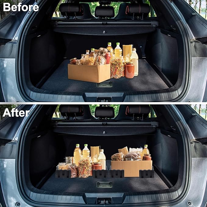YOFIT Multipurpose Cargo Organizer Blocks Car Trunk Storage Organizer Blocks, Should Be Used with Wool Trunk's Carpet for Car/Truck/SUV/Van, Set of 4
