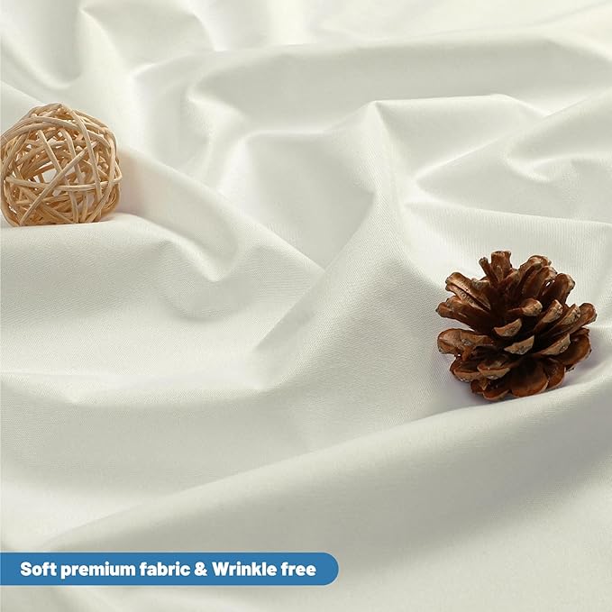 2 Pack Water-Repellent Fabric Shower Curtain Liner - Hotel Quality Machine Washable, 3 Heavy-Duty Magnets with Rustproof Grommets & Weighted Hem, Standard Size 72x72in Cream