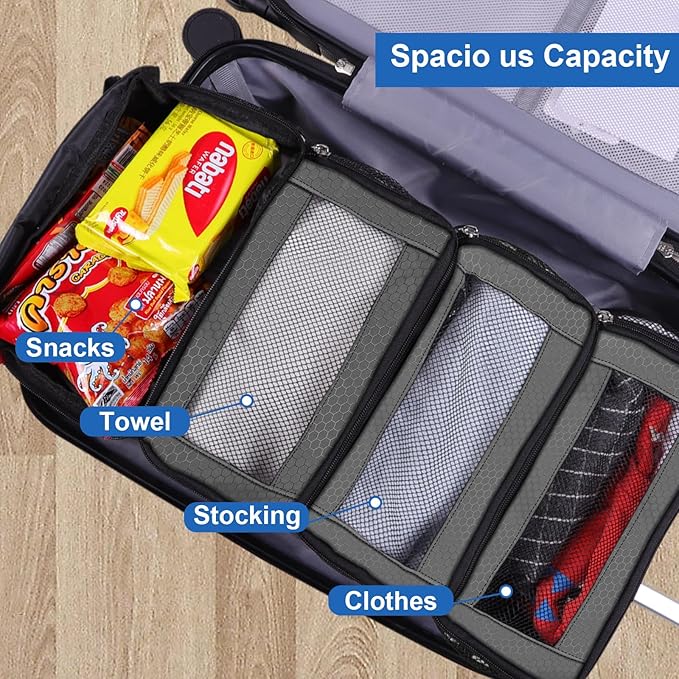 Olosar Suitcase Organizer, Travel Luggage Organizer Portable Hanging Travel Shelves Collapsible Hanging Packing Cubes for Carry on Suitcase