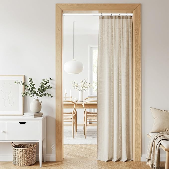 Tension Curtain Rod 18-39 Inch with 2 Brackets Adjustable Spring Loaded Curtain Rods No Drilling Extendable White Tension Rod for Window Door Closet Bookshelf Kitchen Bathroom