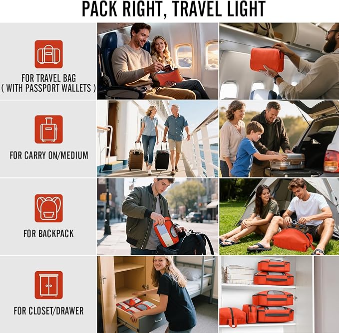 Veken 10 Set Packing Cubes for Travel Essential, Suitcase Organizer Bags in 4 Sizes, Carry-On Luggage Accessories with Large Laundry & Shoes Bag, Must-Have for Airplane, Road Trip & Camping