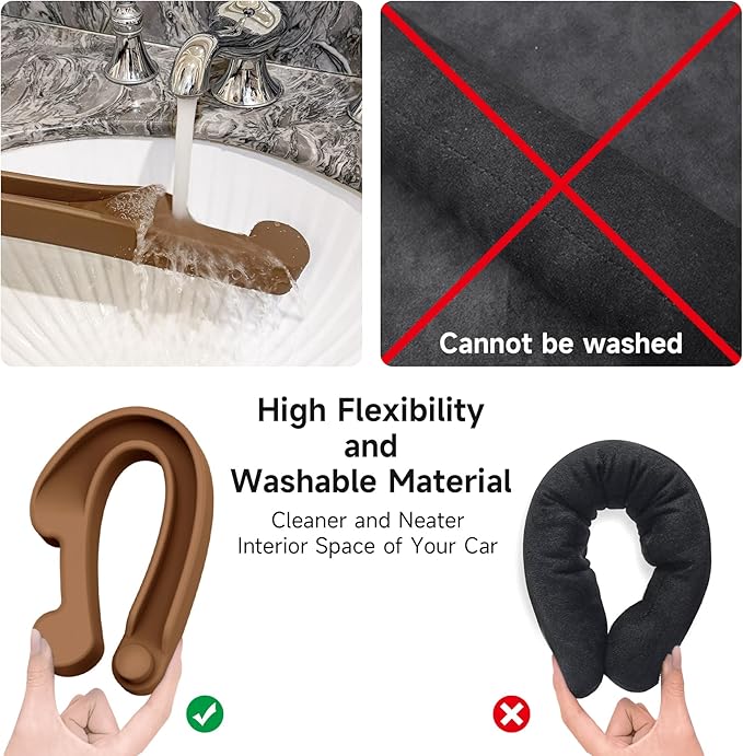 Car Seat Gap Filler Set of 2, 3IN1 Seat Side Gap Filler Plug with Storage Slot & Hook Function, Soft Foam Universal Fit Car SUV Truck Fill Gap Between Seats Console Organizer（Standard Mocha Brown）
