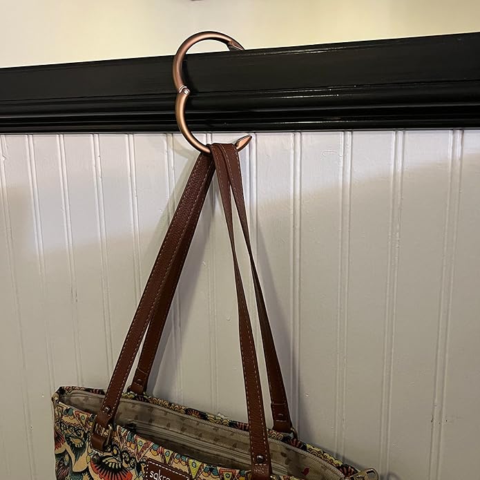 Clipa Bag Hanger - The Ring that Opens Into a Hook, Closes Automatically | Hangs Almost Anywhere in Just 1/2" of Space | Holds 33 lbs Yet Weighs Only 1.6 oz | 8 Styles | 3 yr Warranty