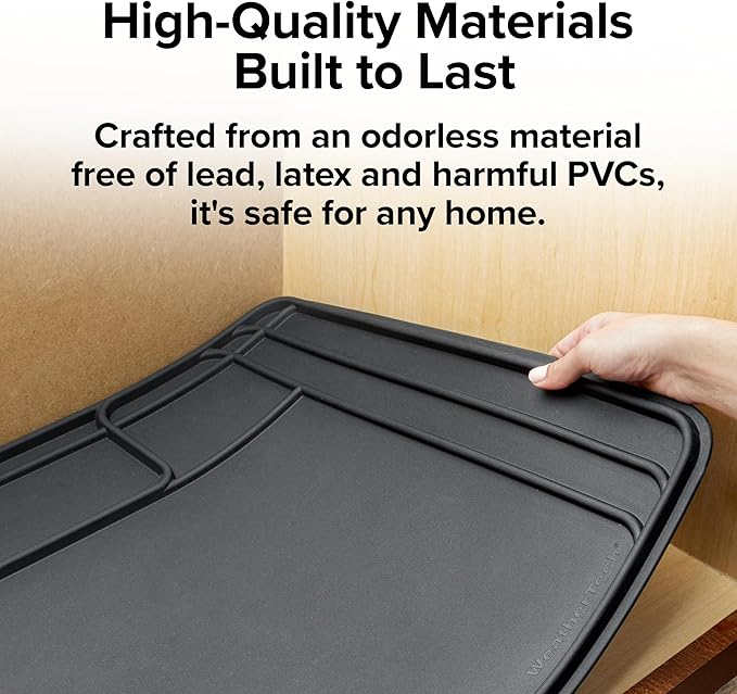WeatherTech SinkMat – Waterproof Under Sink Liner Mat for Kitchen Bathroom – 34” x 22” Inches - Durable, Flexible Tray – Home undersink Organizer Must Haves, Black