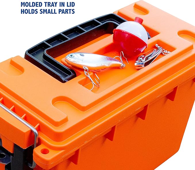Sheffield 12680 Marine Storage Box, Dry Box Made in USA, Waterproof Container for Boat and Dock Gear, Small Parts Organizer with Latch, Stackable