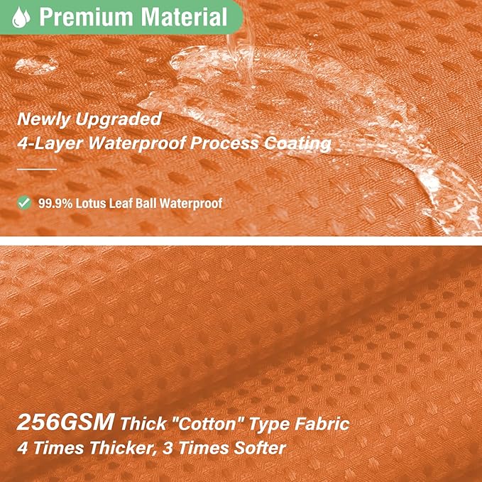 Dynamene Long Fabric Shower Curtain - 78 inch Long Waffle Weave Weighted Cloth Shower Curtains for Bathroom, Neutral Heavy Duty Hotel Spa Luxury Bath Curtain Set with 12 Hooks, 72x78, Burnt Orange