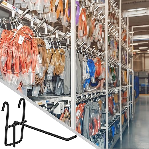 Moxweyeni 4 Inch Grid Wall Hooks 25 Pcs Gridwall Panel Hooks Store Garage Wall Mount Organizers Storage Grid Display Hangers for Retail, Craft Show, Home Setup, Customized Display (Black)