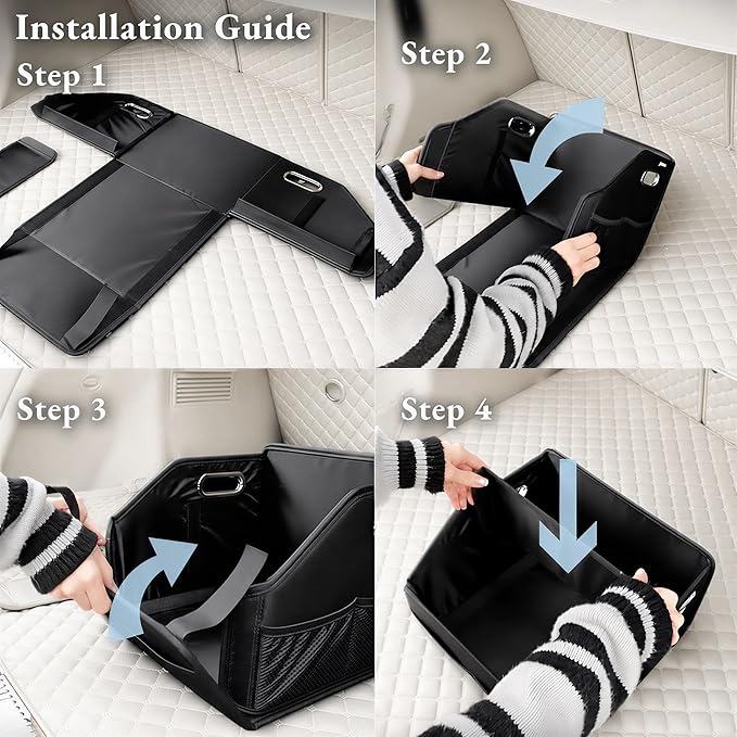 Car Seat Storage Organizer – Compact PU Leather Bin for Trunk, Front Seat, Back Seat & Car Floor