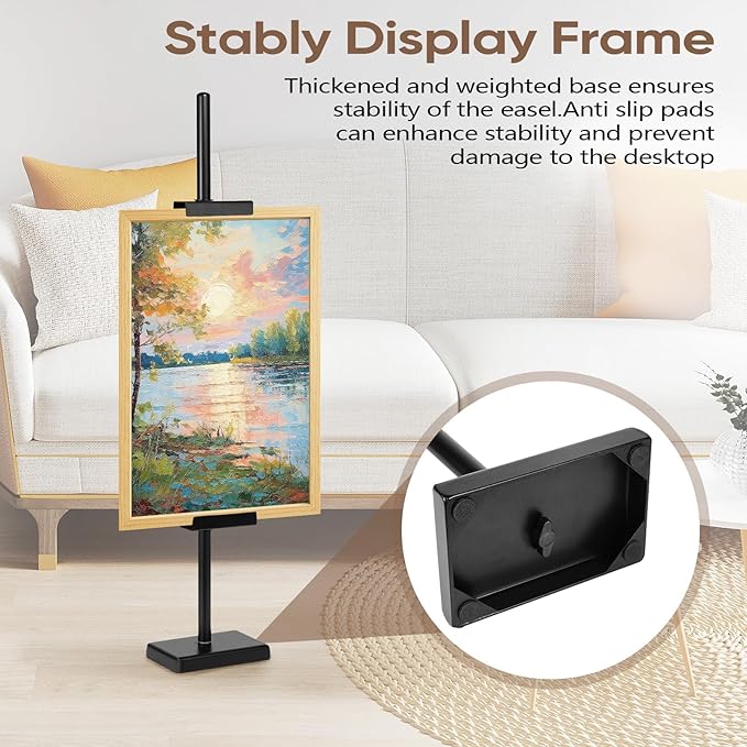 1pcs Adjustable Tabletop Easel Stand for Picture Frames, Picture Easels for Display, Gold Easel, Picture Frame Stand, Adjustable Art Easel.(30inch,Black)