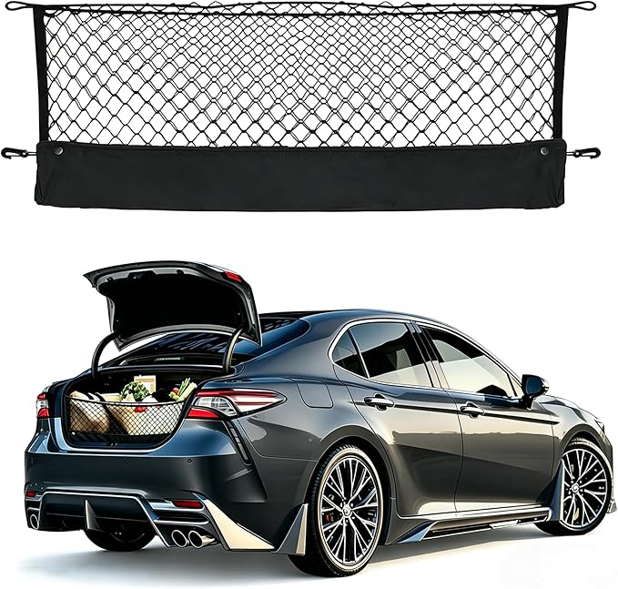 Envelope Style Upgraded Cargo Net Compatible with Toyota Camry 2026 New 2026 2025 2024 2023 2022 2021 2020 2019 2018 Trunk Car Rear Tailgate Cargo Netting
