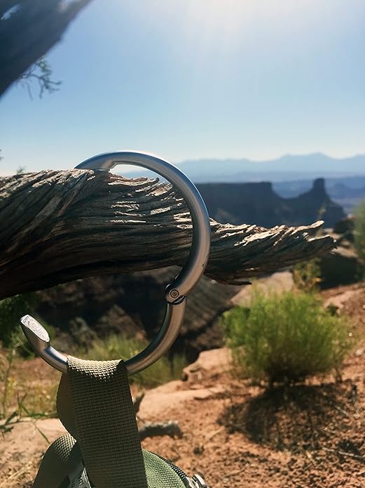Clipa Bag Hanger - The Ring that Opens Into a Hook, Closes Automatically | Hangs Almost Anywhere in Just 1/2" of Space | Holds 33 lbs Yet Weighs Only 1.6 oz | 8 Styles | 3 yr Warranty